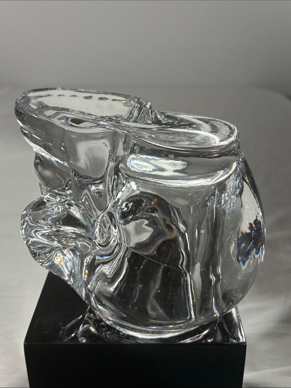 Clear Glass Skull Decorative Vase - Transparent Home Art - Picture 4 of 5